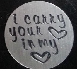 Floating Locket Charm disk Your heart in my heart